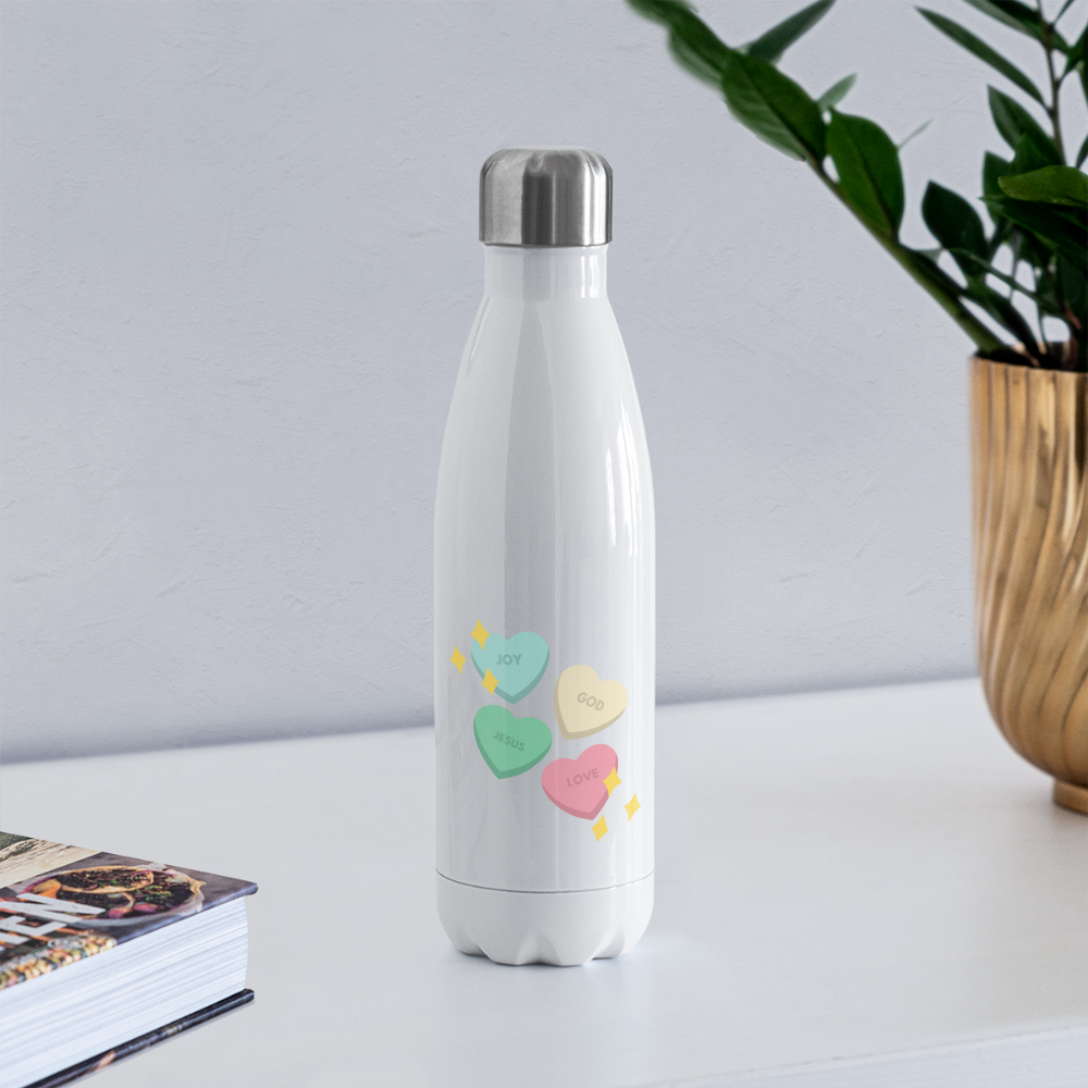 Heart of God Insulated Stainless Steel Water Bottle - white