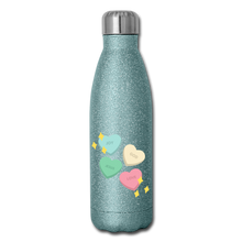 Load image into Gallery viewer, Heart of God Insulated Stainless Steel Water Bottle - turquoise glitter
