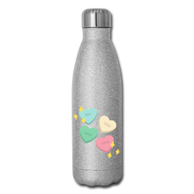 Load image into Gallery viewer, Heart of God Insulated Stainless Steel Water Bottle - silver glitter
