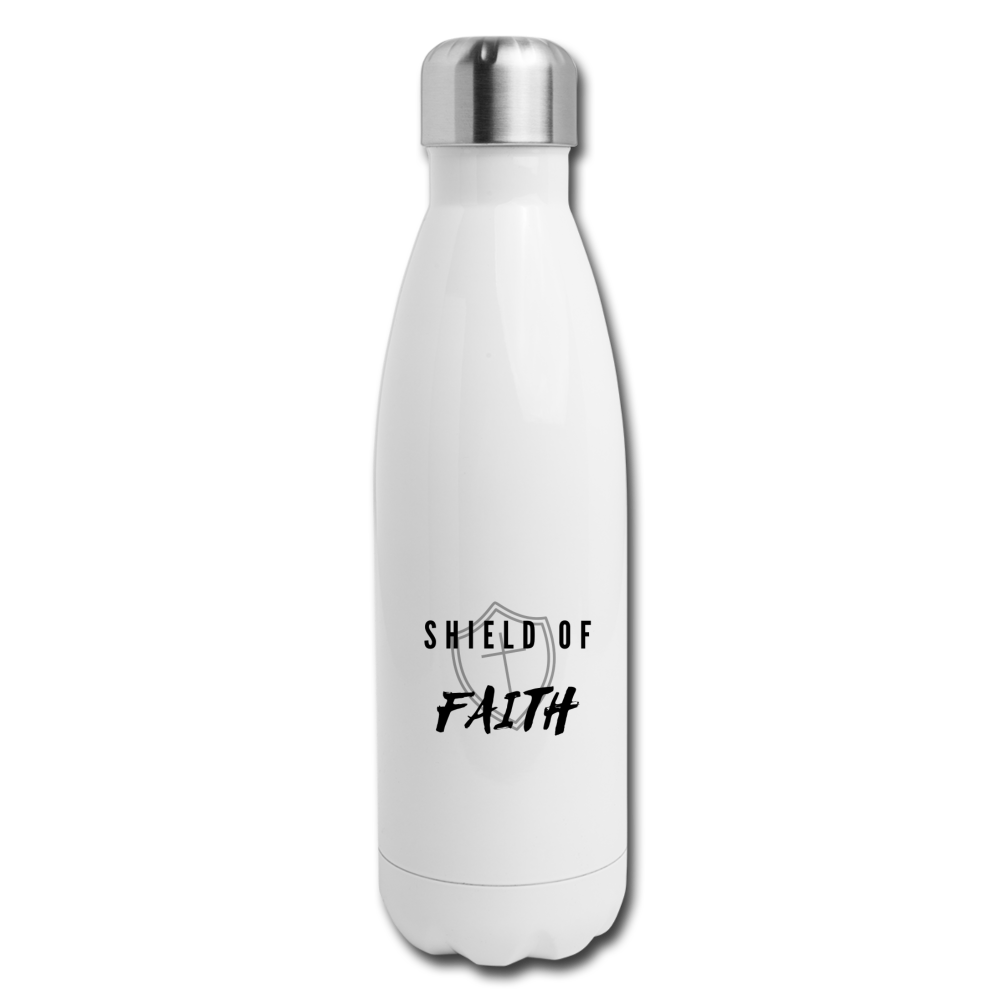 Shield Of Faith Insulated Stainless Steel Water Bottle - white