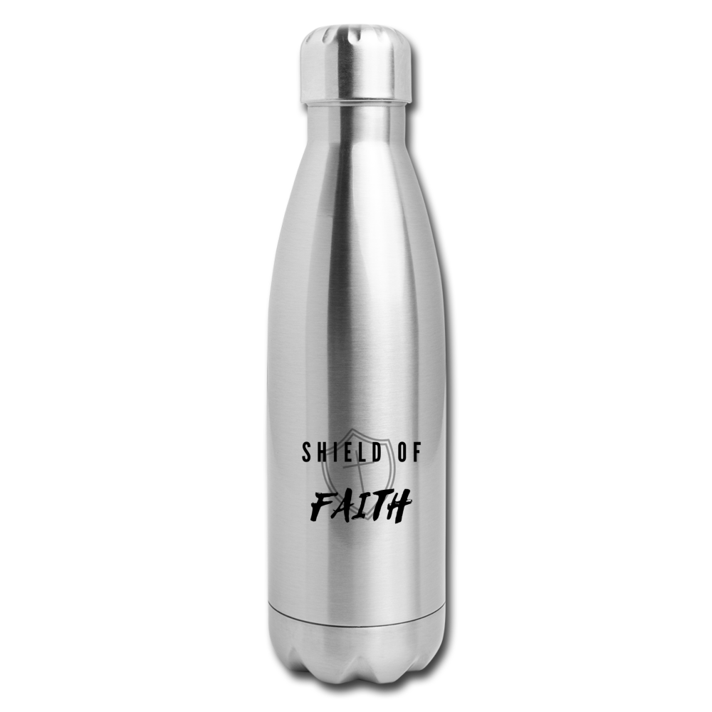 Shield Of Faith Insulated Stainless Steel Water Bottle - silver