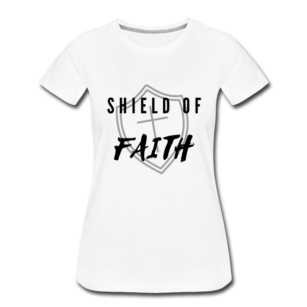 Shield of Faith Women’s Premium T-Shirt - white