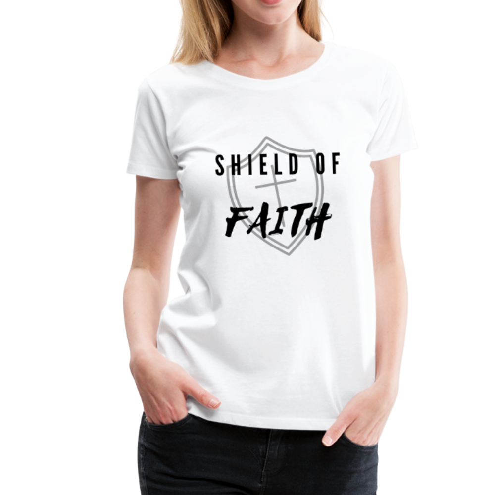 Shield of Faith Women’s Premium T-Shirt - white