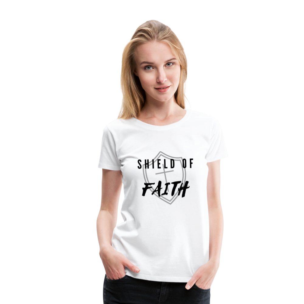 Shield of Faith Women’s Premium T-Shirt - white