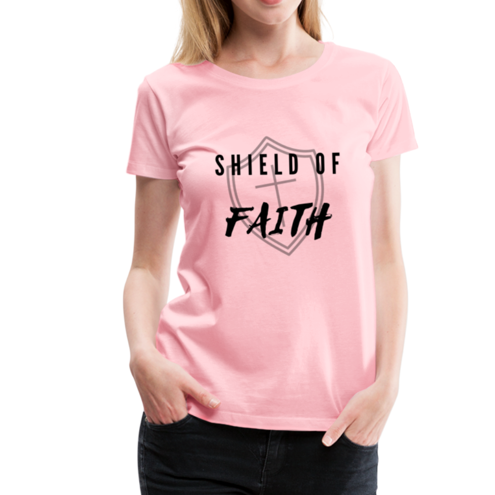 Shield of Faith Women’s Premium T-Shirt - pink