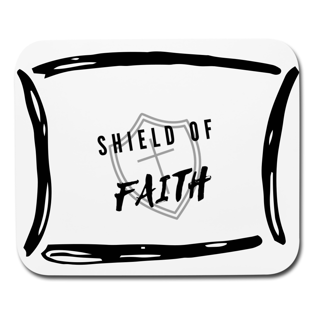 Shield of Faith Mouse pad Horizontal - white