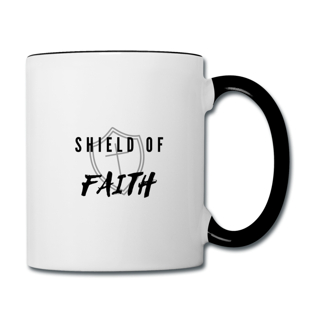 Shield of Faith Contrast Coffee Mug - white/black