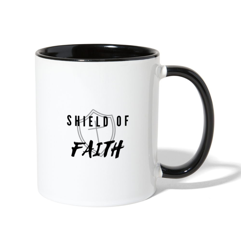 Shield of Faith Contrast Coffee Mug - white/black