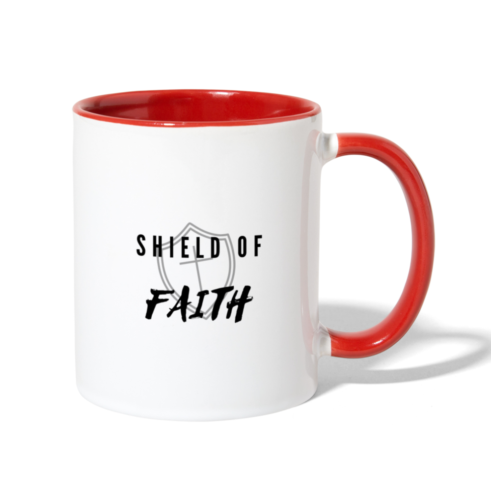 Shield of Faith Contrast Coffee Mug - white/red