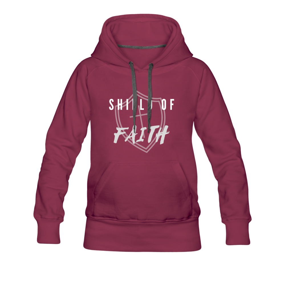 Shield of Faith Women’s Premium Hoodie - burgundy