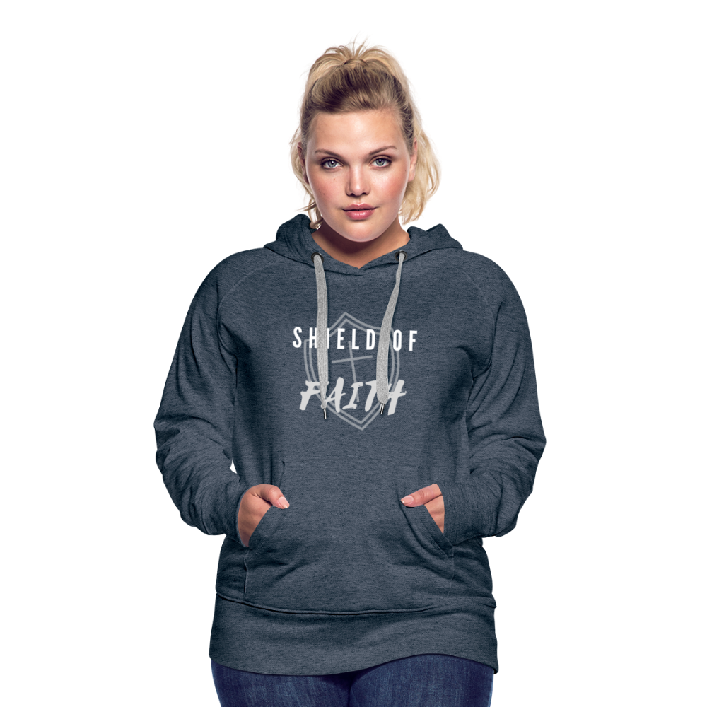 Shield of Faith Women’s Premium Hoodie - heather denim