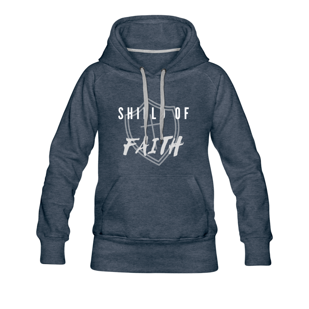 Shield of Faith Women’s Premium Hoodie - heather denim