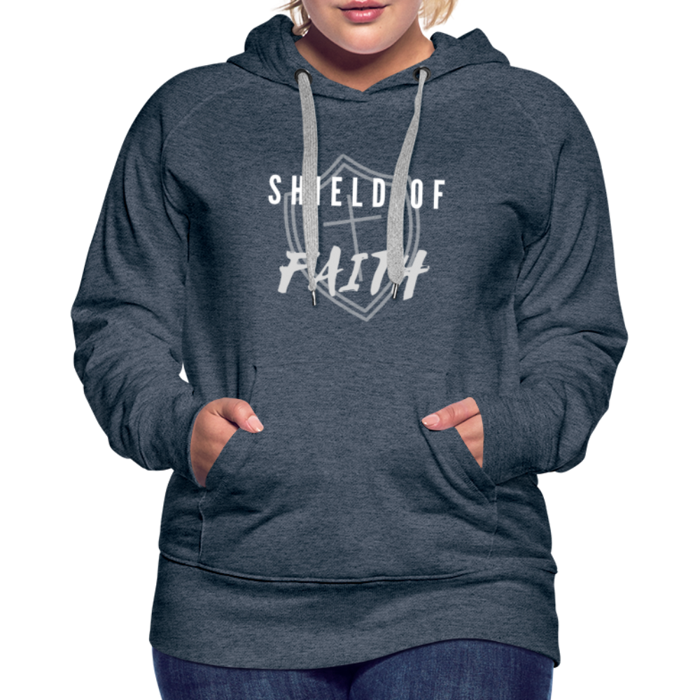 Shield of Faith Women’s Premium Hoodie - heather denim