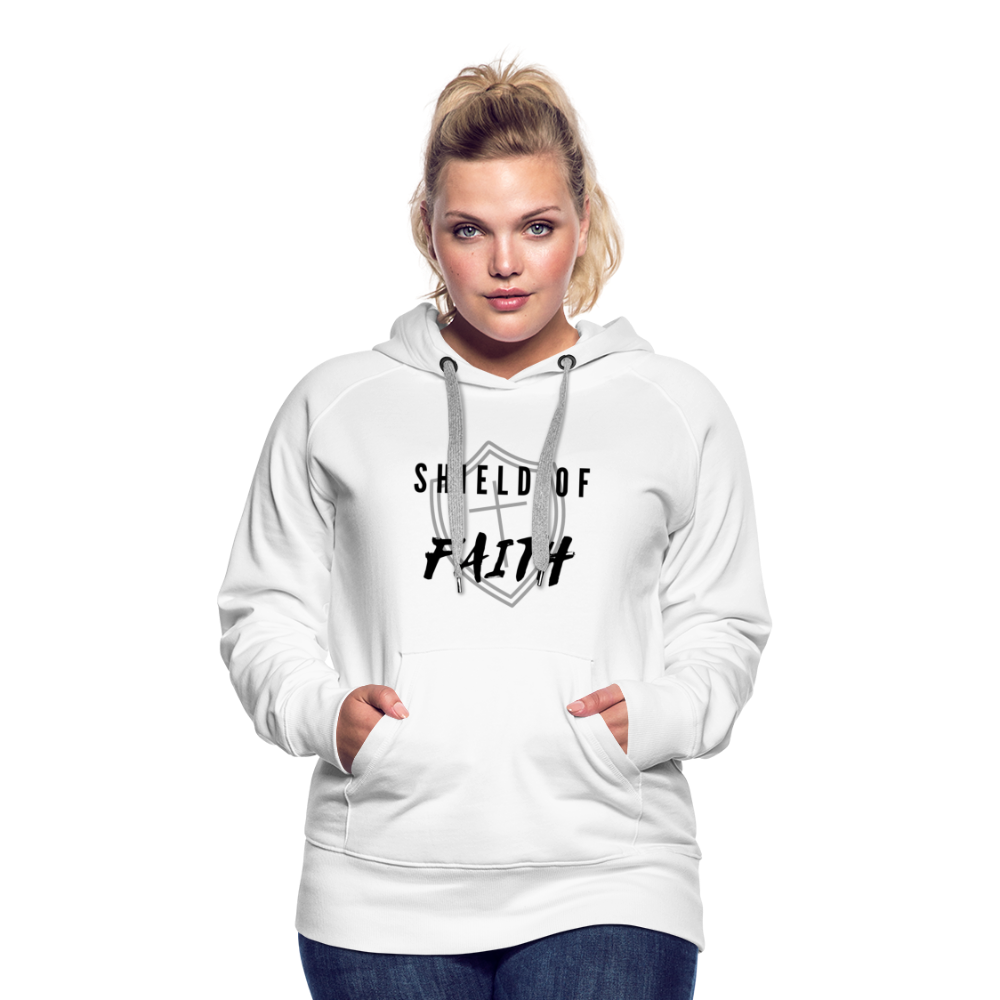 Shield of Faith Women’s Premium Hoodie - white