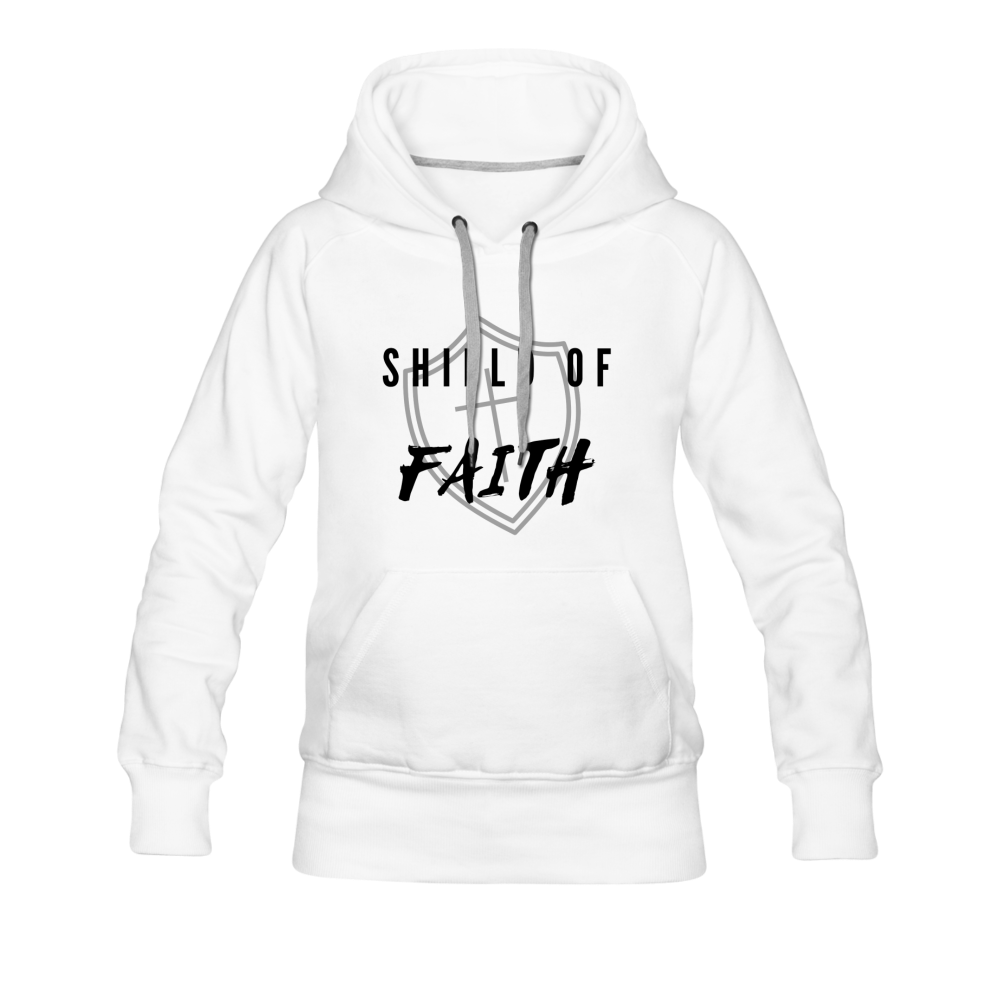 Shield of Faith Women’s Premium Hoodie - white