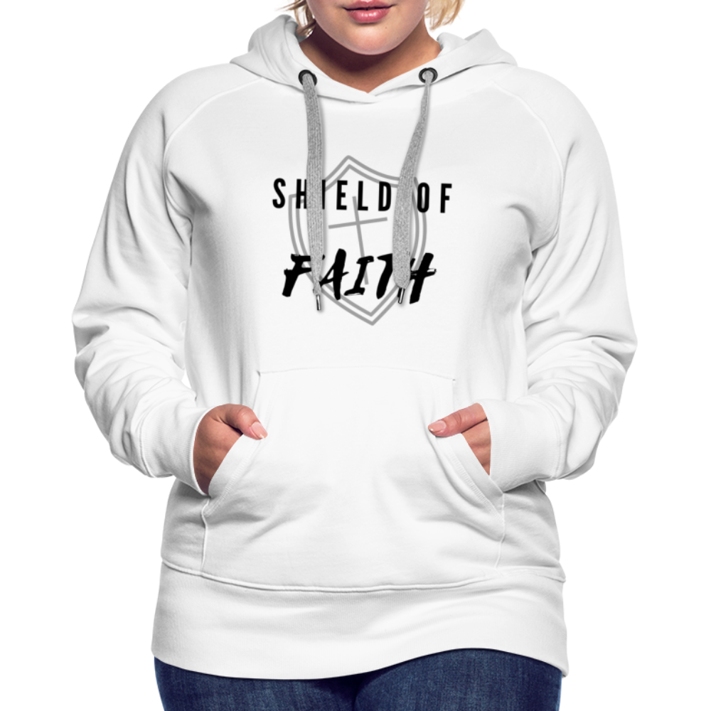 Shield of Faith Women’s Premium Hoodie - white