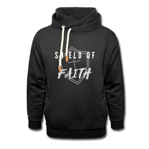 Shield of Faith Shawl Collar Hoodie - black