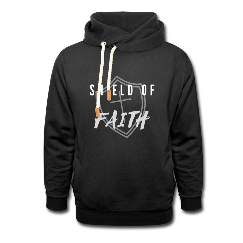 Shield of Faith Shawl Collar Hoodie - black