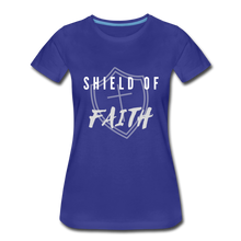 Load image into Gallery viewer, Shield of Faith Women’s Premium T-Shirt - royal blue
