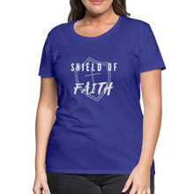 Load image into Gallery viewer, Shield of Faith Women’s Premium T-Shirt - royal blue
