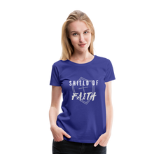 Load image into Gallery viewer, Shield of Faith Women’s Premium T-Shirt - royal blue
