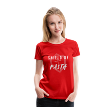 Load image into Gallery viewer, Shield of Faith Women’s Premium T-Shirt - red
