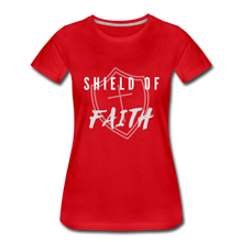 Load image into Gallery viewer, Shield of Faith Women’s Premium T-Shirt - red
