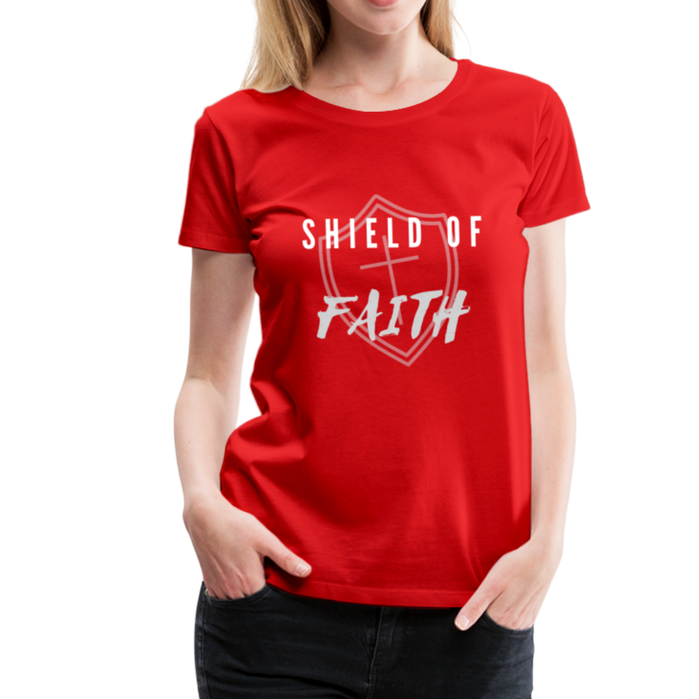 Shield of Faith Women’s Premium T-Shirt - red