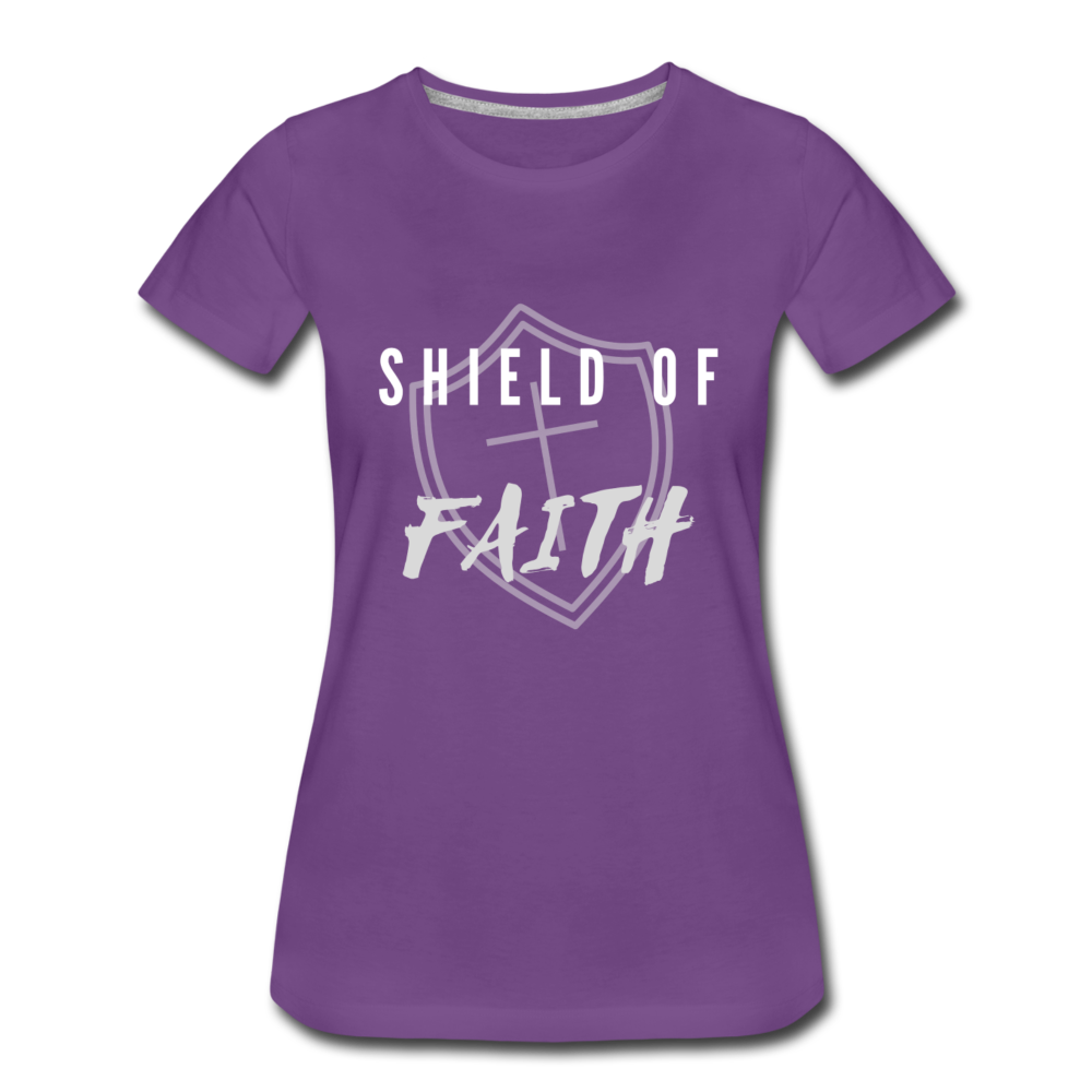 Shield of Faith Women’s Premium T-Shirt - purple