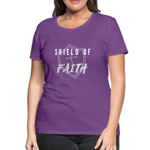 Load image into Gallery viewer, Shield of Faith Women’s Premium T-Shirt - purple
