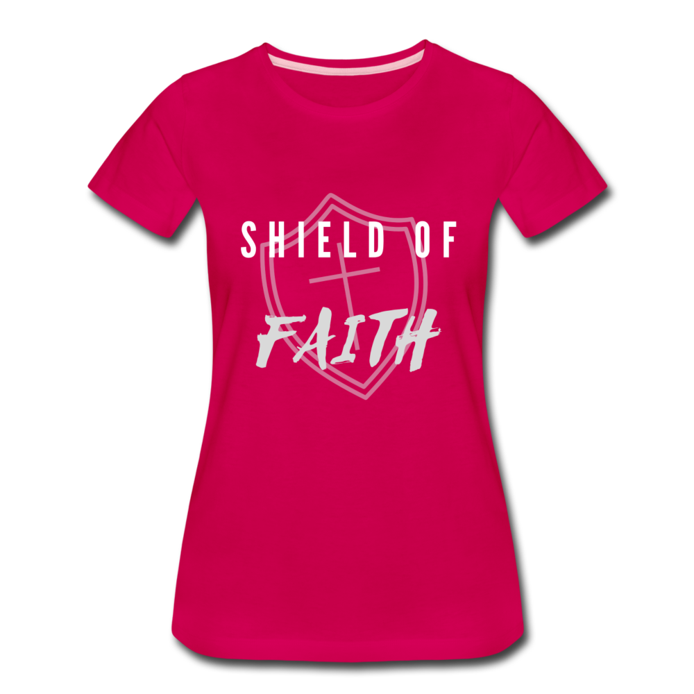 Shield of Faith Women’s Premium T-Shirt - dark pink