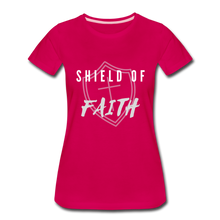 Load image into Gallery viewer, Shield of Faith Women’s Premium T-Shirt - dark pink
