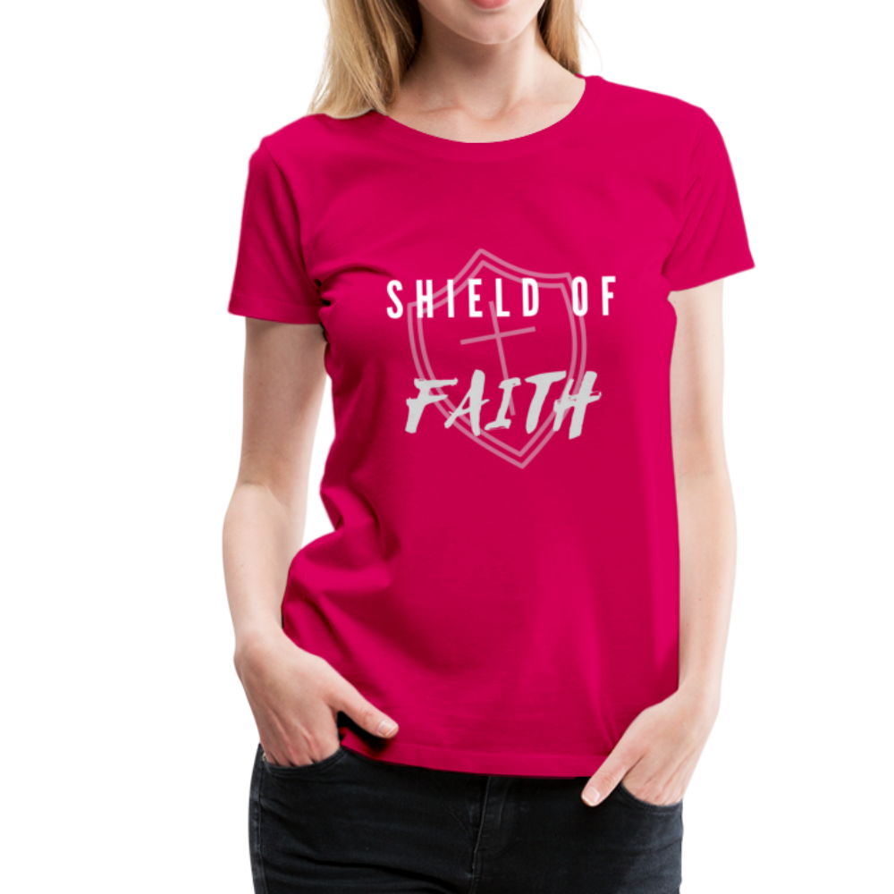 Shield of Faith Women’s Premium T-Shirt - dark pink