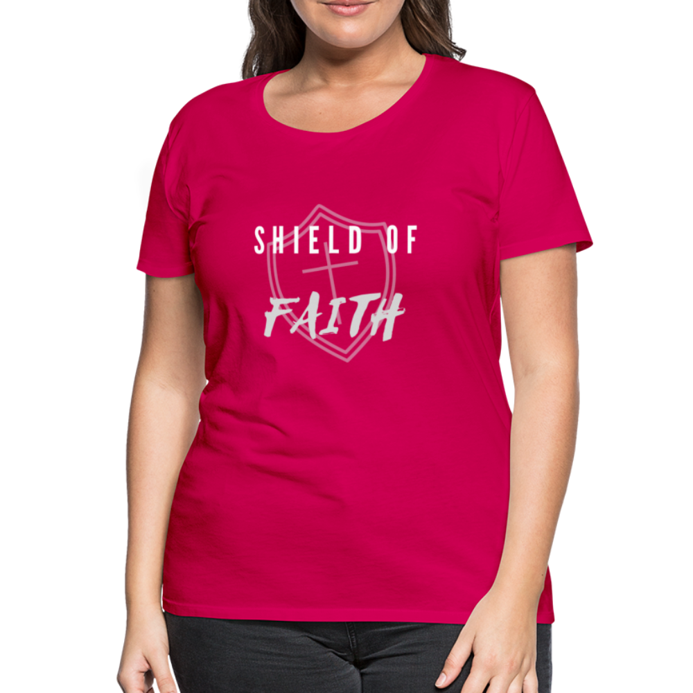 Shield of Faith Women’s Premium T-Shirt - dark pink