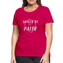 Load image into Gallery viewer, Shield of Faith Women’s Premium T-Shirt - dark pink
