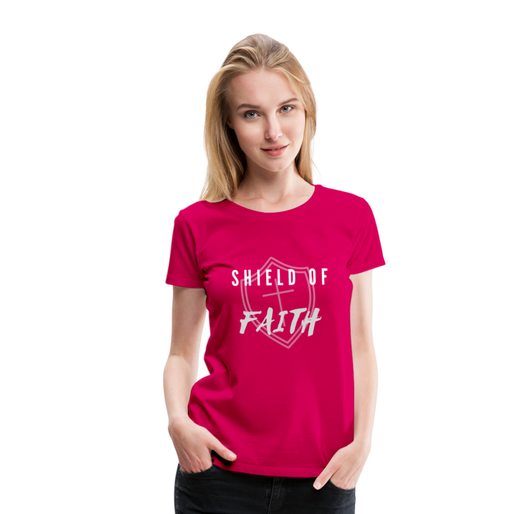 Shield of Faith Women’s Premium T-Shirt - dark pink