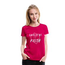 Load image into Gallery viewer, Shield of Faith Women’s Premium T-Shirt - dark pink
