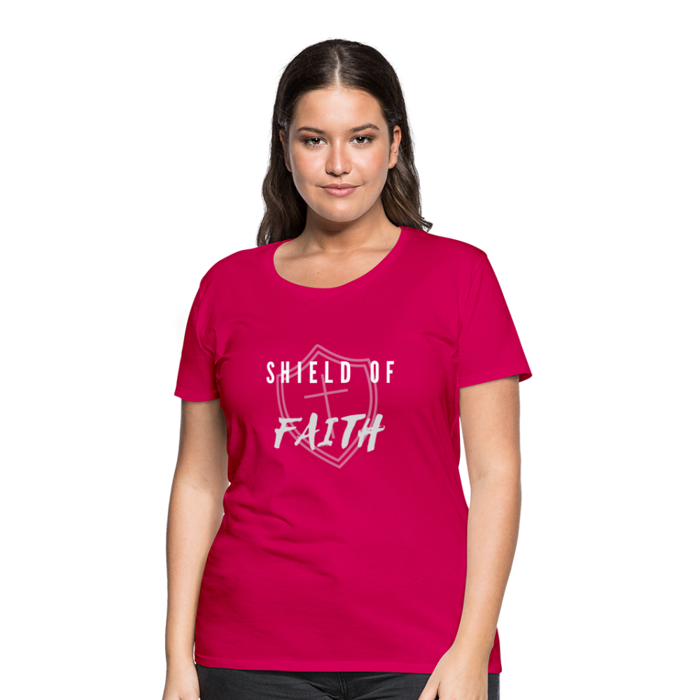 Shield of Faith Women’s Premium T-Shirt - dark pink