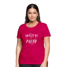 Load image into Gallery viewer, Shield of Faith Women’s Premium T-Shirt - dark pink
