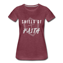 Load image into Gallery viewer, Shield of Faith Women’s Premium T-Shirt - heather burgundy
