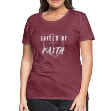 Load image into Gallery viewer, Shield of Faith Women’s Premium T-Shirt - heather burgundy
