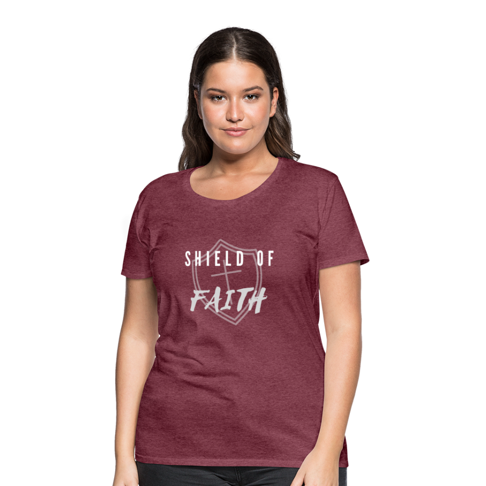 Shield of Faith Women’s Premium T-Shirt - heather burgundy