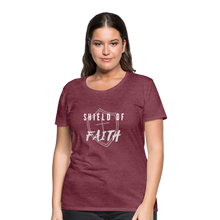 Load image into Gallery viewer, Shield of Faith Women’s Premium T-Shirt - heather burgundy
