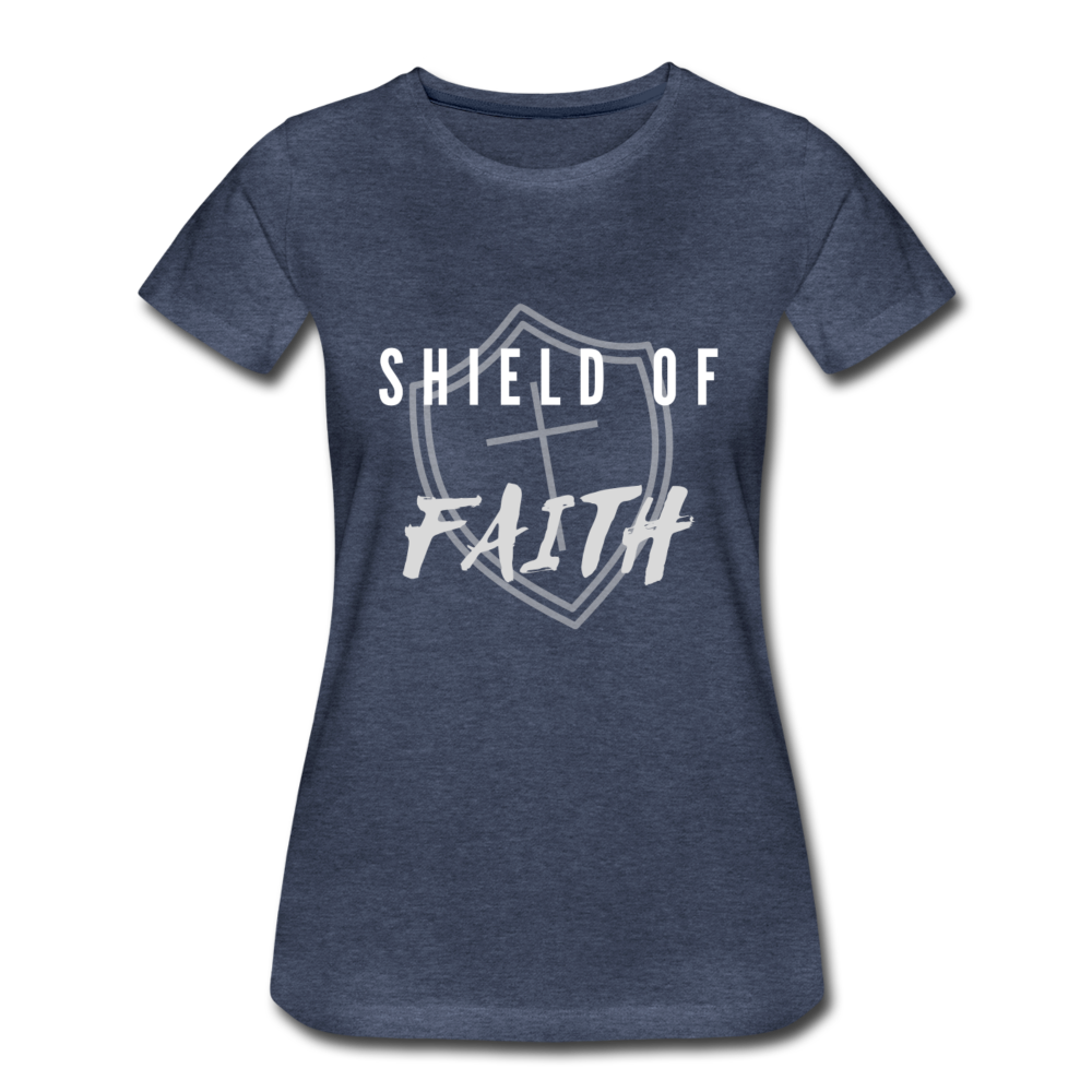 Shield of Faith Women’s Premium T-Shirt - heather blue