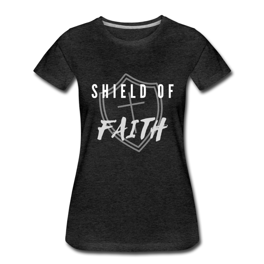 Shield of Faith Women’s Premium T-Shirt - charcoal gray