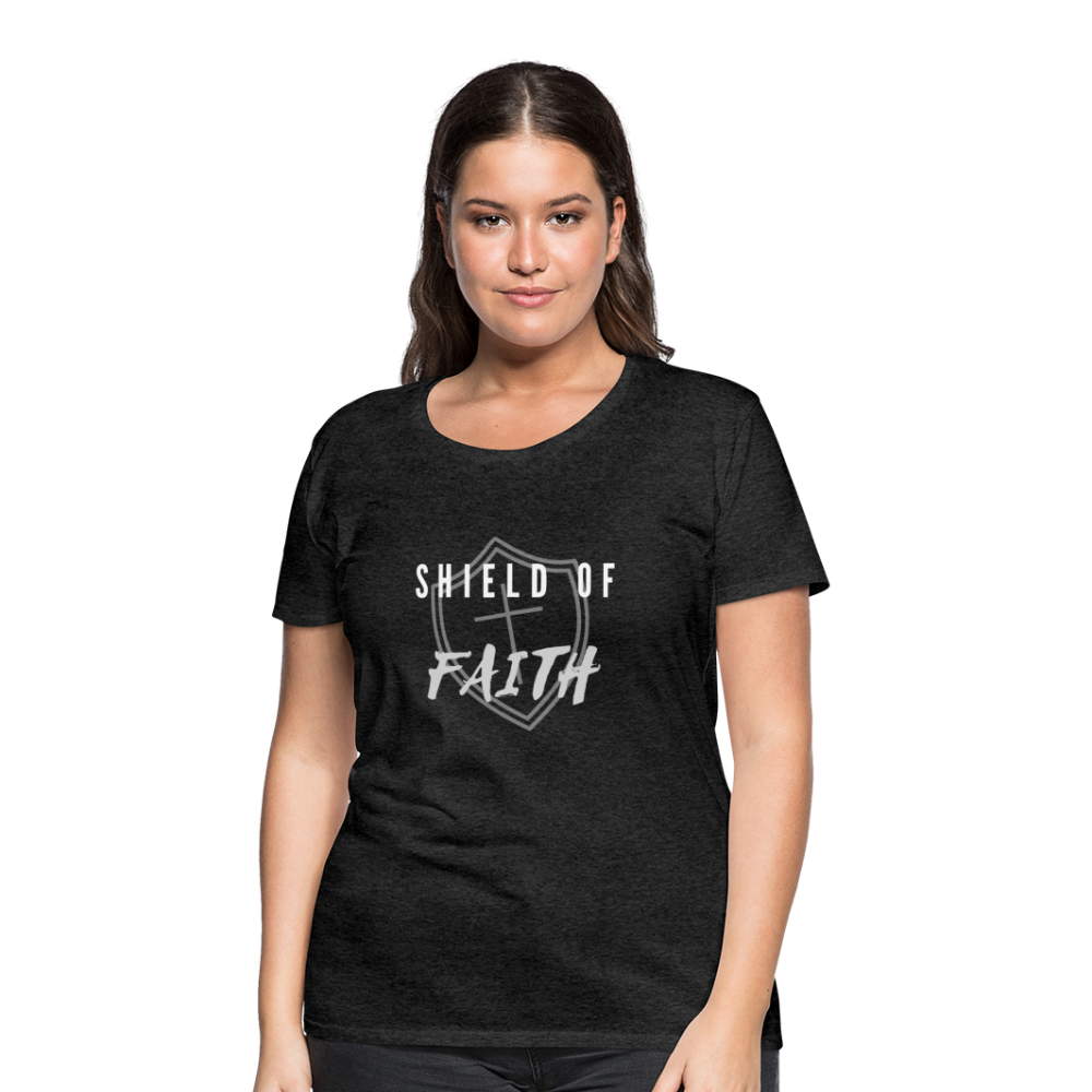 Shield of Faith Women’s Premium T-Shirt - charcoal gray