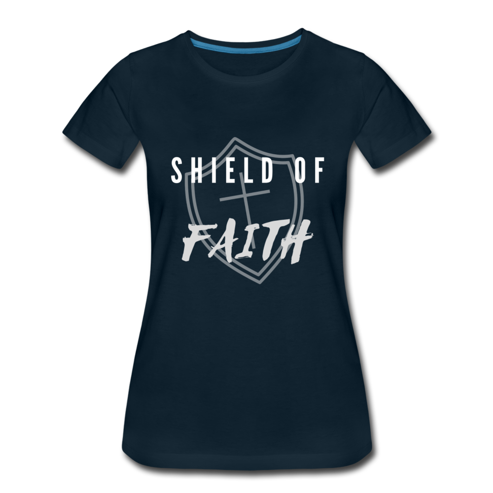 Shield of Faith Women’s Premium T-Shirt - deep navy