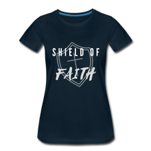 Load image into Gallery viewer, Shield of Faith Women’s Premium T-Shirt - deep navy
