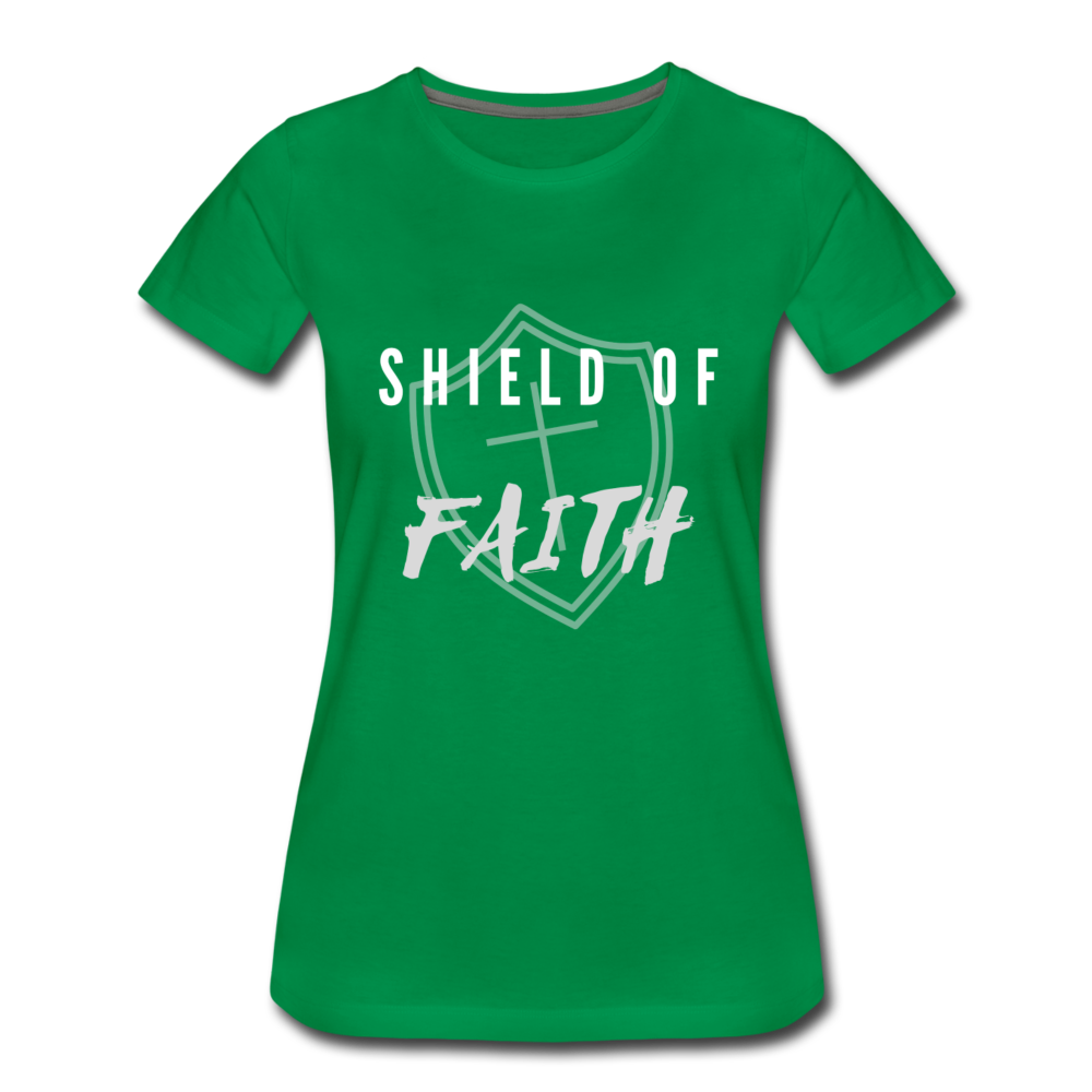 Shield of Faith Women’s Premium T-Shirt - kelly green