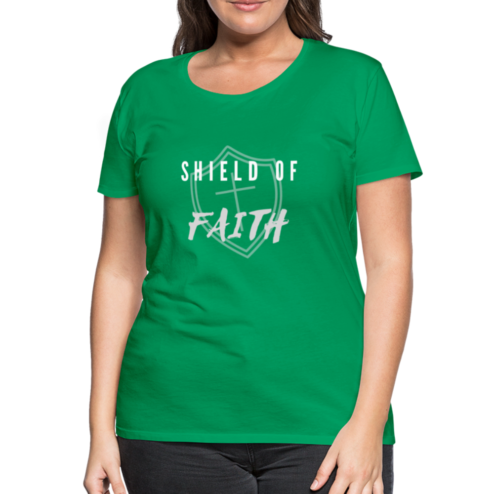 Shield of Faith Women’s Premium T-Shirt - kelly green